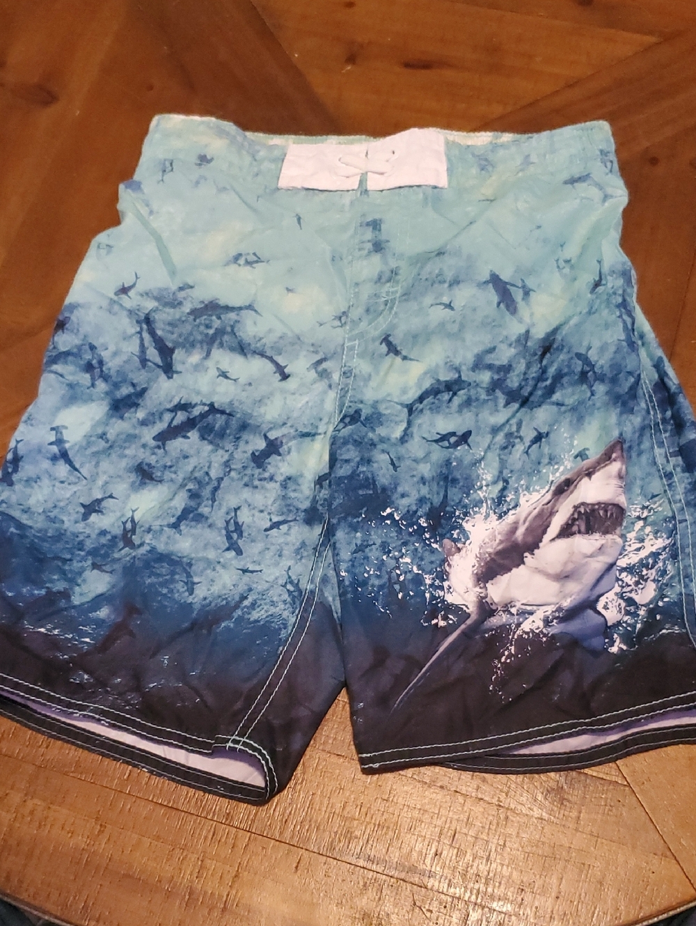 Old Navy Blue Light Blue Shark Swim Trunks